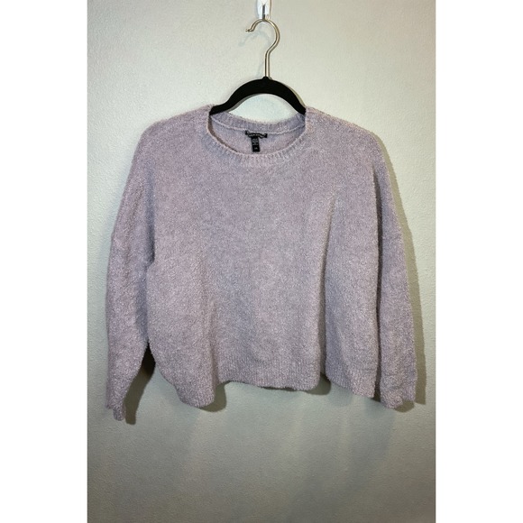 Eileen Fisher Sweaters - Eileen Fisher Organic Cotton Bouclé Knit Sweater Lavender Relaxed Boxy Cozy L